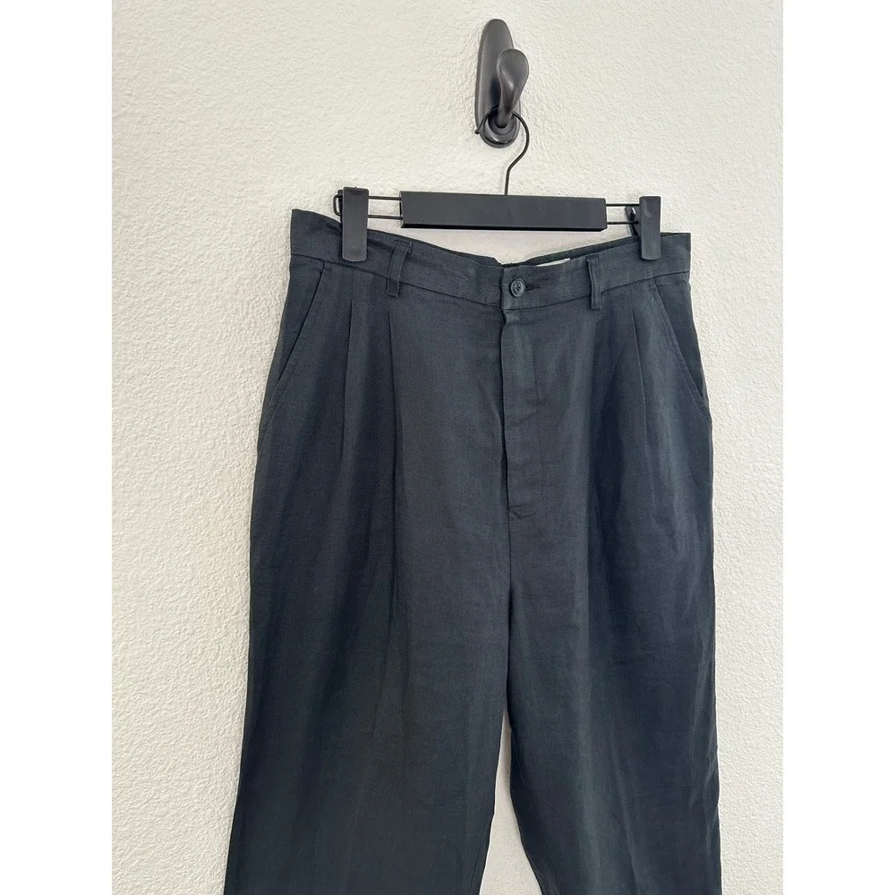*Unavailable* Banana Republic Vintage Black 100% Linen High Rise Straight 10